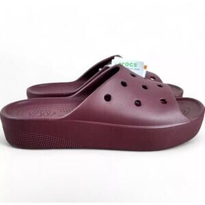 Crocs Classic Platform Sandals Women's Size 9 Dark Cherry Slides 208180-6WD